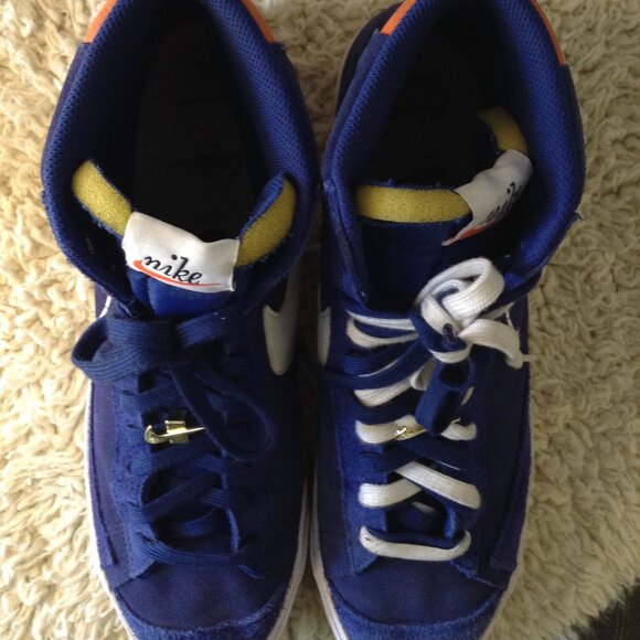 VTG '77 Nike Blazer Mid 77 Size 13; Blue Suede, Lace Charms, Mesh uppers, COOL - Picture 8 of 11